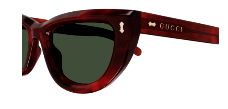 Gucci GG1521S 002 Havana/Green Cat Eye Women's Sunglasses