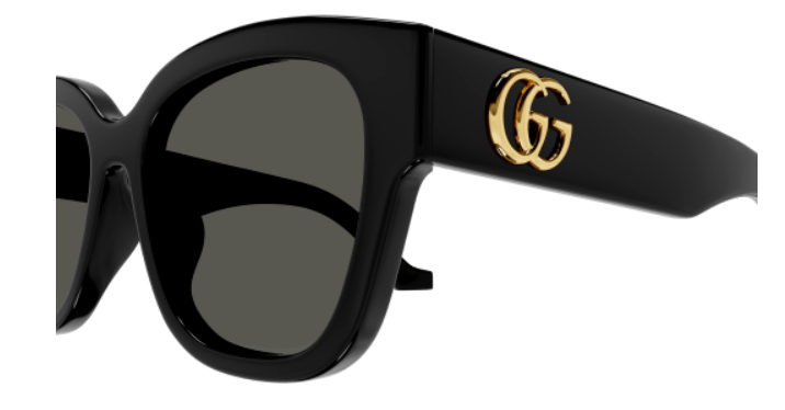 Gucci GG1550SK 001 Black/Grey Cat Eye Women's Sunglasses