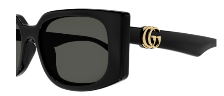 Gucci GG1534S 001 Black/Grey Rectangular Women's Sunglasses