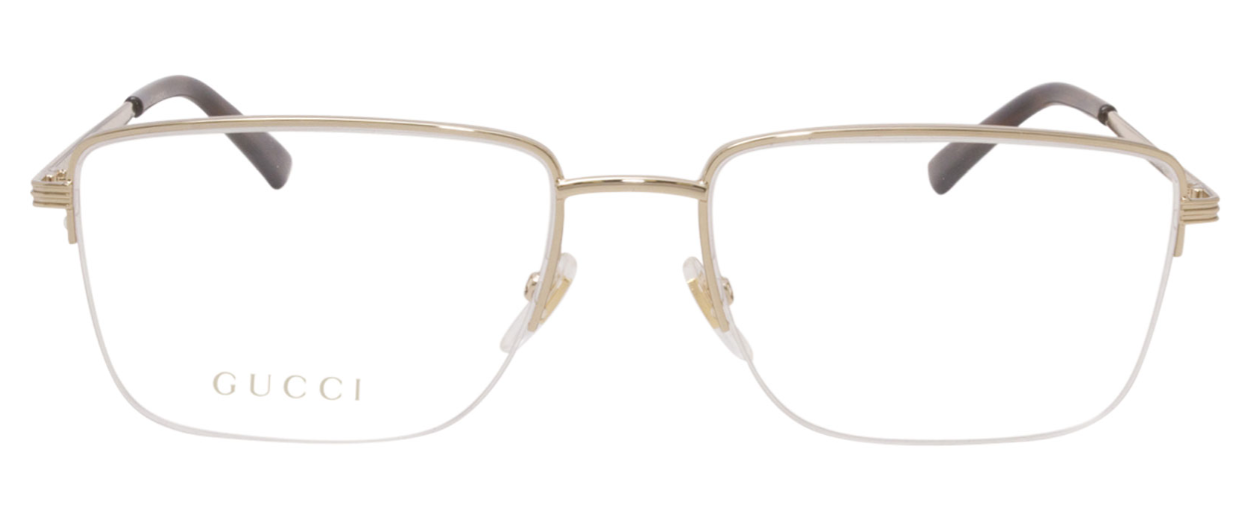 Gucci GG0834O 001 Gold/Havana Metal Rectangle 55mm Men's Eyeglasses