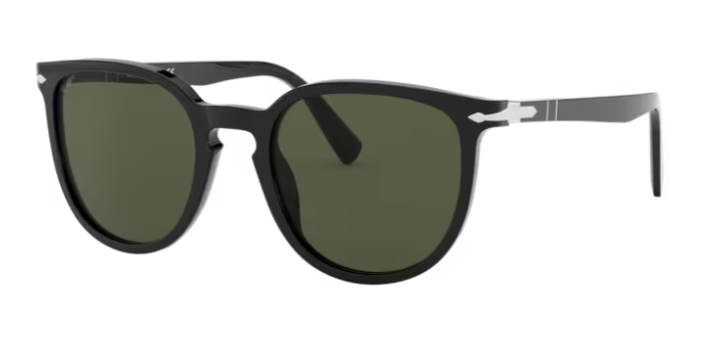 Persol 0PO3210S 95/31 Black/Green Oval Men's Sunglasses