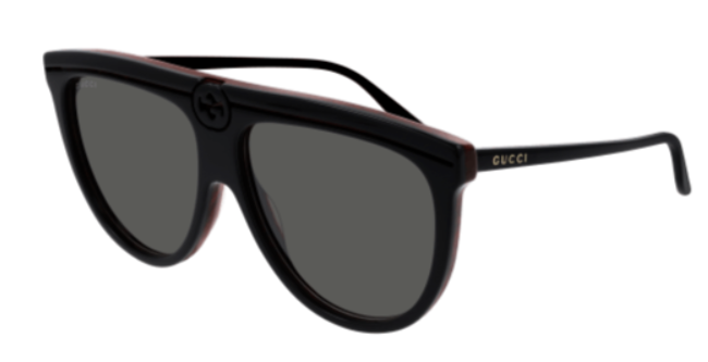 Gucci GG0732S 001 Black/Grey Square Women's Sunglasses