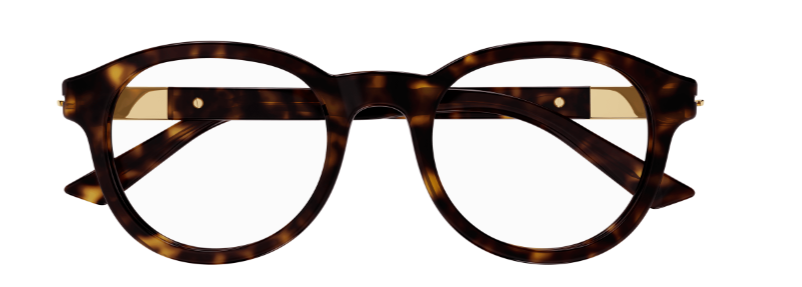 Gucci GG1503O 002 Havana Rounded Men's Eyeglasses