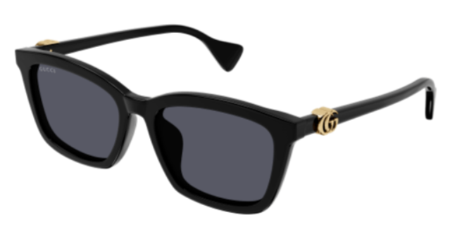 Gucci GG1596SK 001 Black/Grey Cat Eye Women's Sunglasses