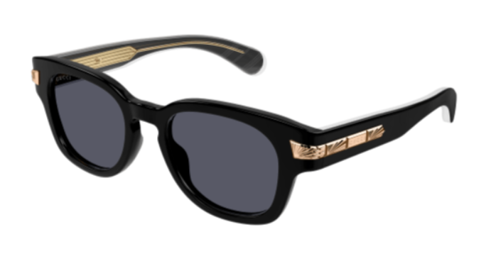 Gucci GG1518S 001 Black/Grey Soft Square Men's Sunglasses