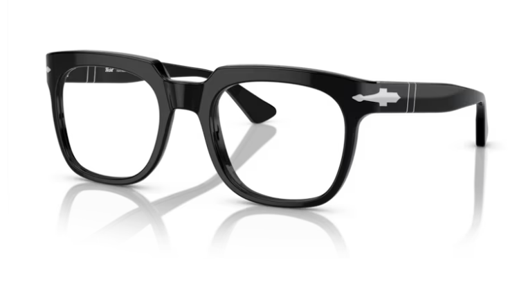 Persol 0PO3325V 95 Black Rectangular Men's 52mm Eyeglasses