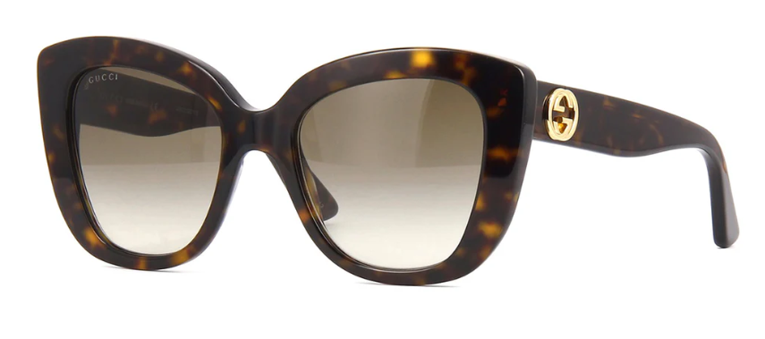 Gucci GG0327S 002 Havana/Brown Gradient Cat Eye Women's Sunglasses