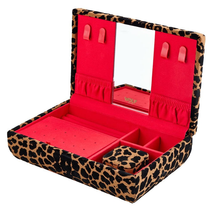 Wolf Savanna Leopard Print Medium Jewelry Box Tan/Black 395010_5