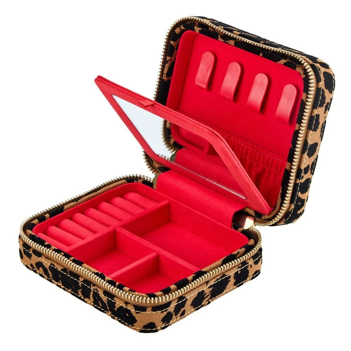 Wolf Tan/Black Savanna Leopard Print Jewelry Zip Case 395011_5