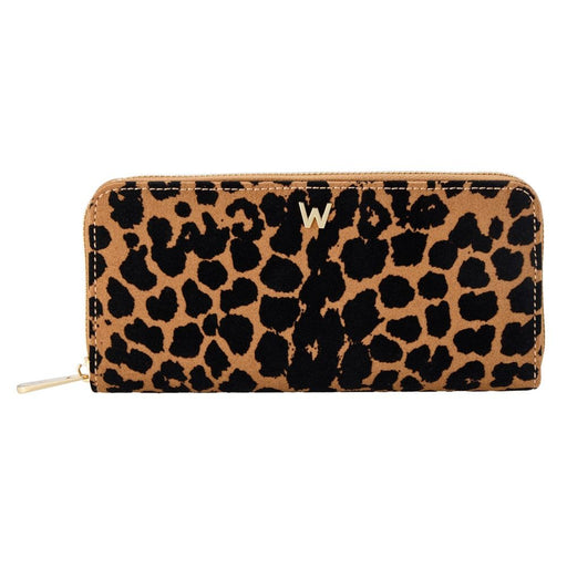 Wolf Savanna Leopard Print Long Zip Wallet Tan/Black 395013_1