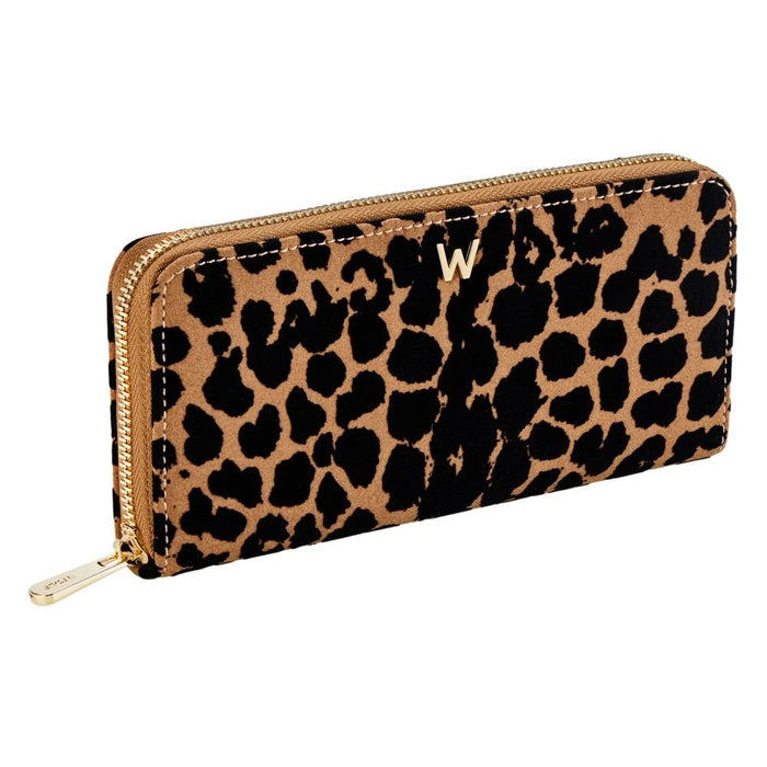 Wolf Tan/Black Savanna Leopard Print Long Zip Wallet 395013_2
