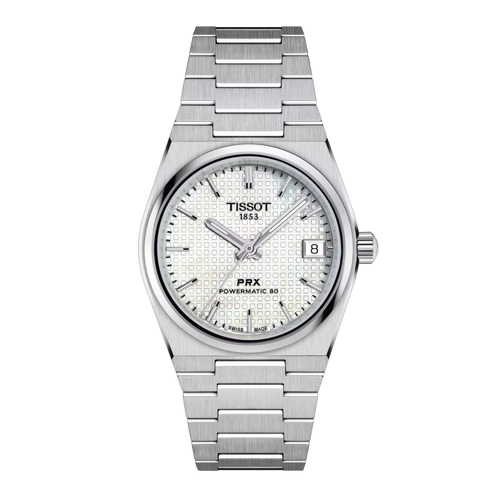 Tissot PRX Powermatic Auto White Mother of Pearl Stainless Steel Men's Watch T1372071111100