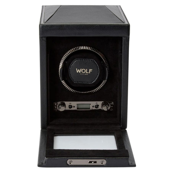 Wolf British Racing Single Black Vegan Leather Watch Winder 793102