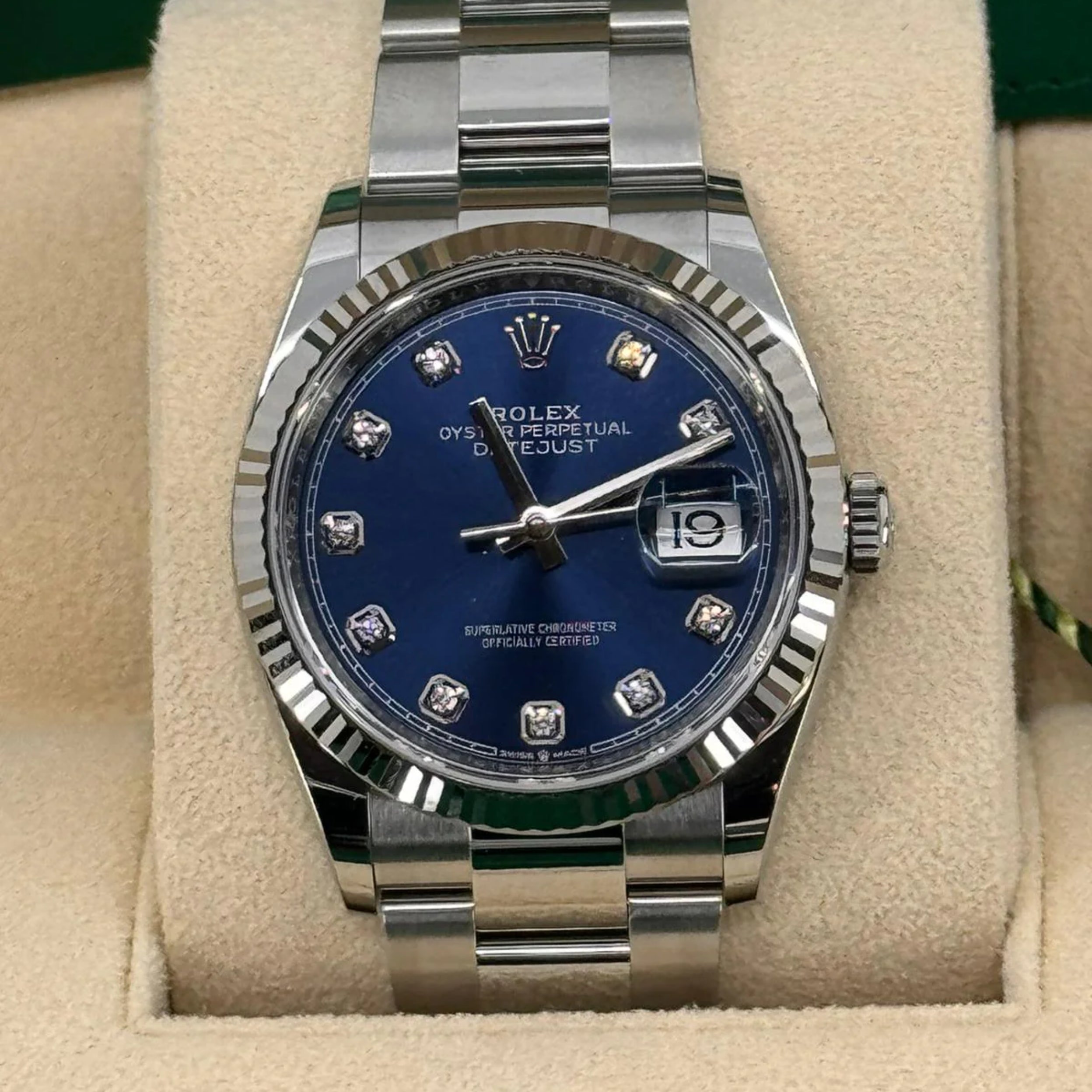 Rolex Datejust 41mm Fluted Bezel Blue Diamond Dial Oyster New 2025 - 126334