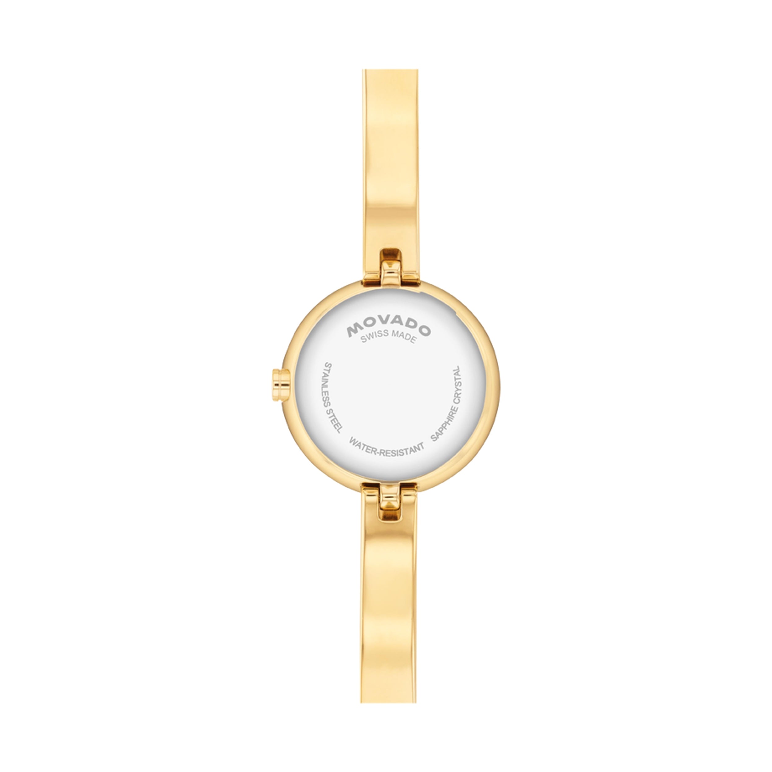 Movado Museum Bangle Silver White Dial Yellow Gold Stainless Steel Women's Wacth 0608063