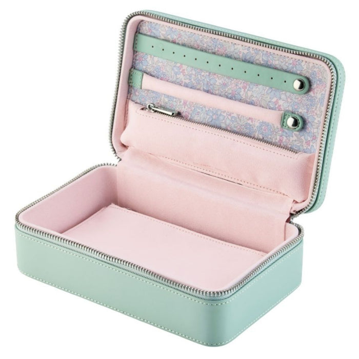 WOLF X LIBERTY All Over Ianthe Sage Green Medium Jewelry Zip Case 381251