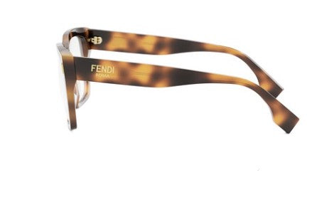 Fendi Roma FE50085I 053 Shiny Havana Square Women's Eyeglasses