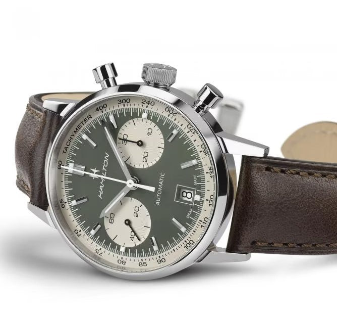 Hamilton American Classic Intra-Matic Auto Chronograph Green Dial Men's Watch H38416560