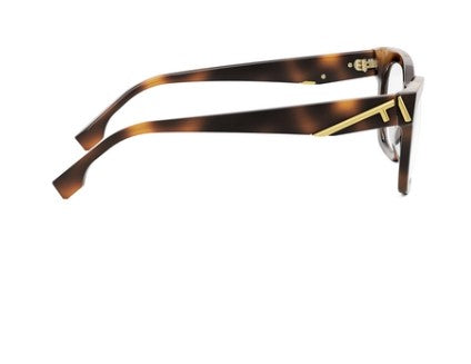 Fendi First FE50073I 053 Shiny Havana Oval Women's Eyeglasses