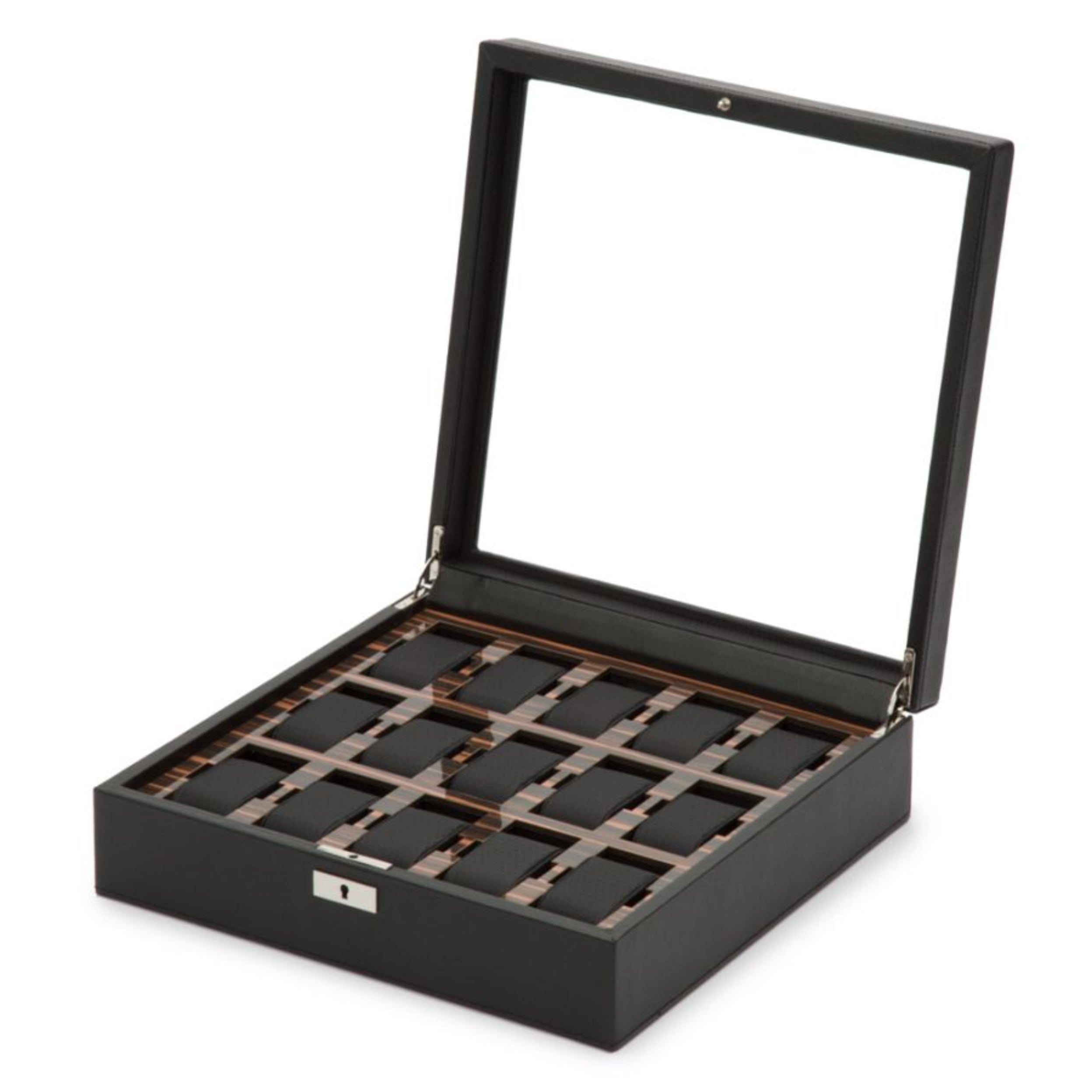 Wolf Roadster 15 Piece Black Vegan Leather Watch Box 477756