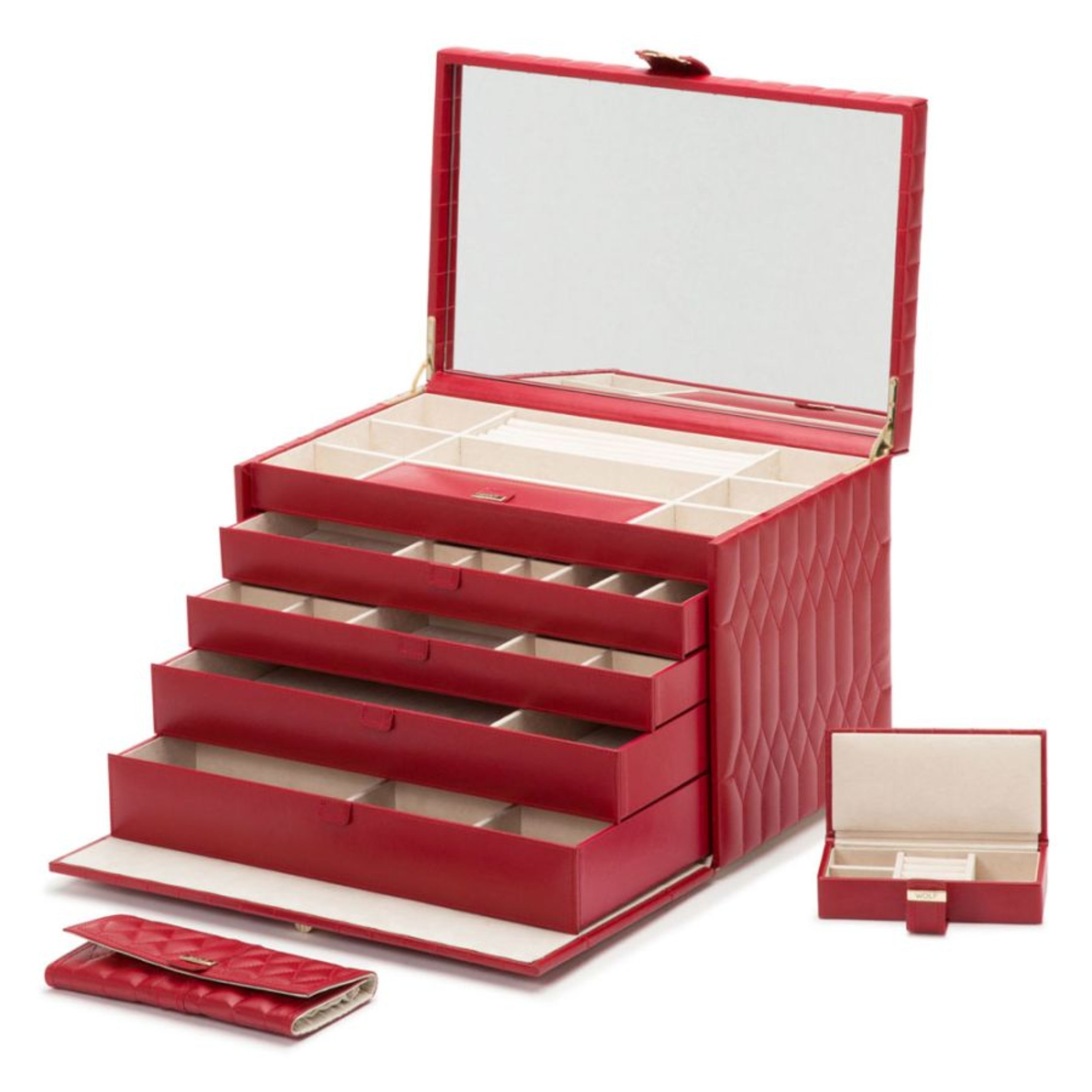 Wolf Caroline Red Extra Large Jewelry Case 329572