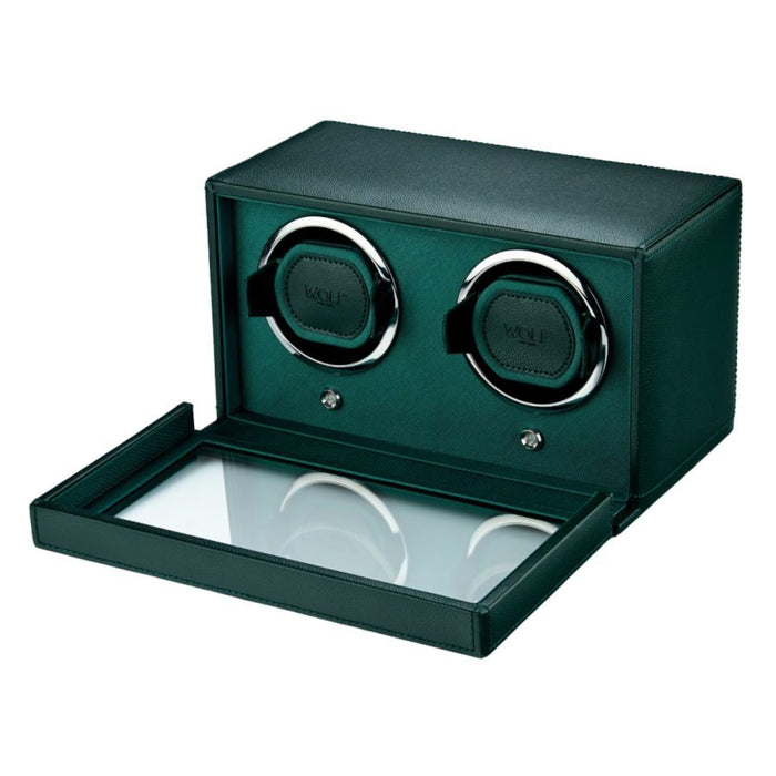 Wolf Cub Green Double Watch Winder with Cover 461241