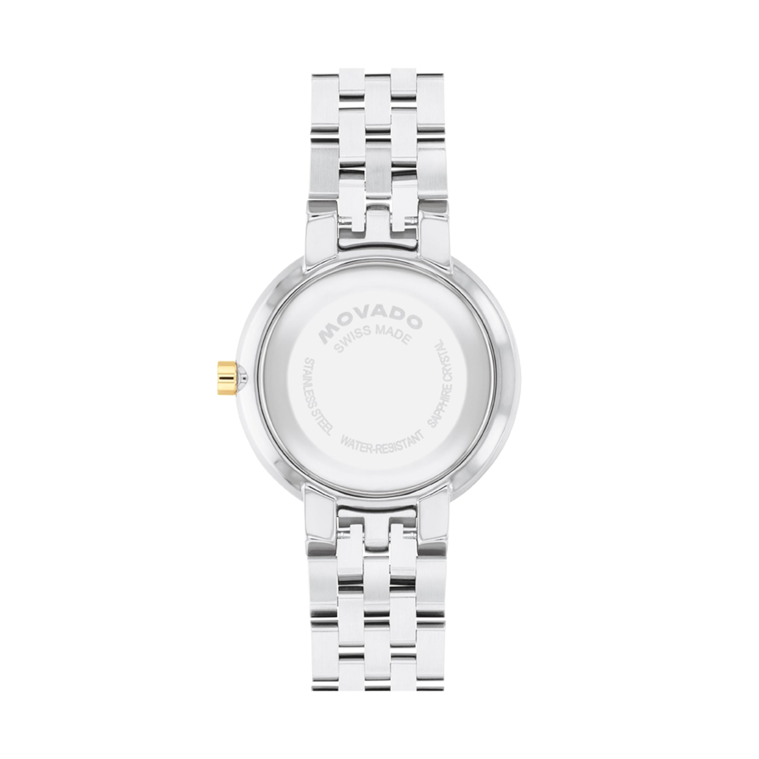 Movado Museum Classic Silver White Quartz Yellow Gold Women's Watch 0608067