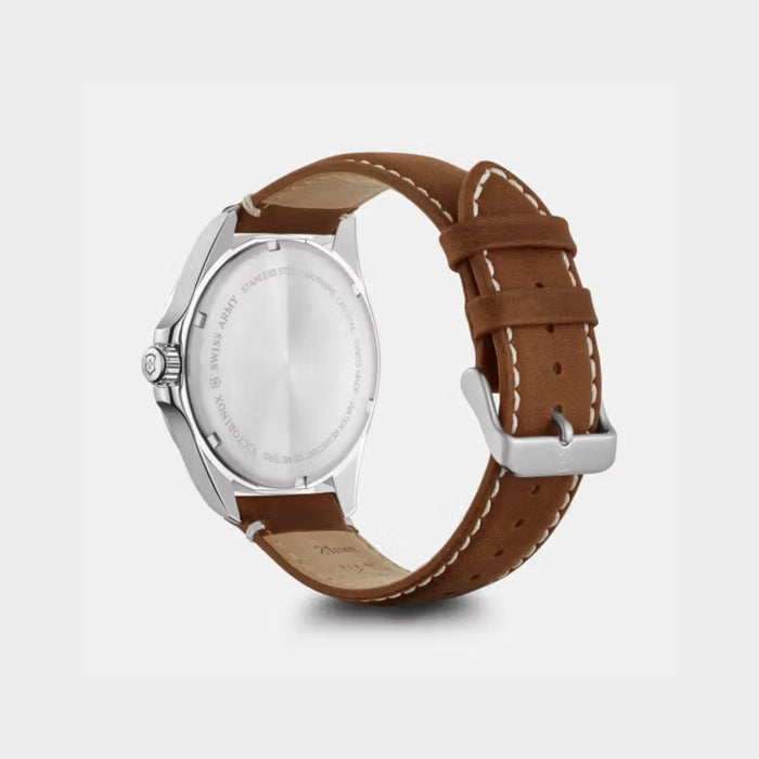 Victorinox Fieldforce Matt Blue Dial With Brown Leather Strap Men's Watch 241848