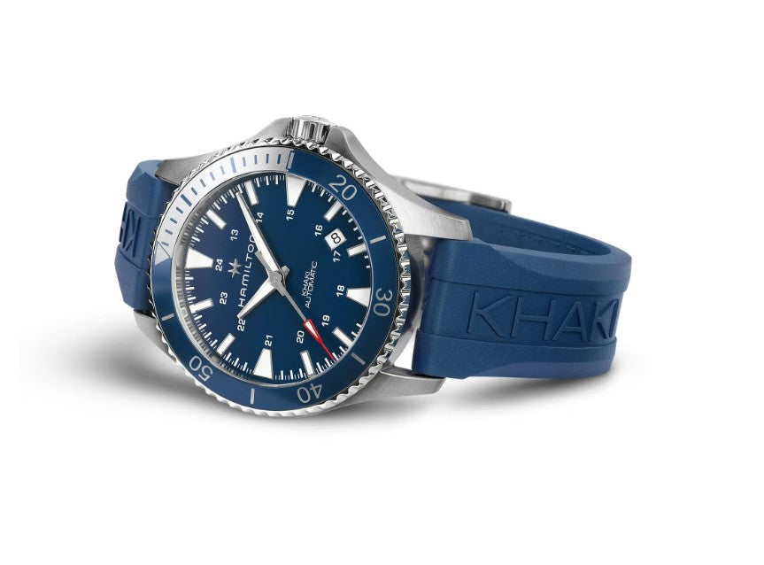 Hamilton Khaki Navy Scuba Auto Blue Dial Blue Rubber strap Round Stainless steel Case 40mm Men's Watch H82345341