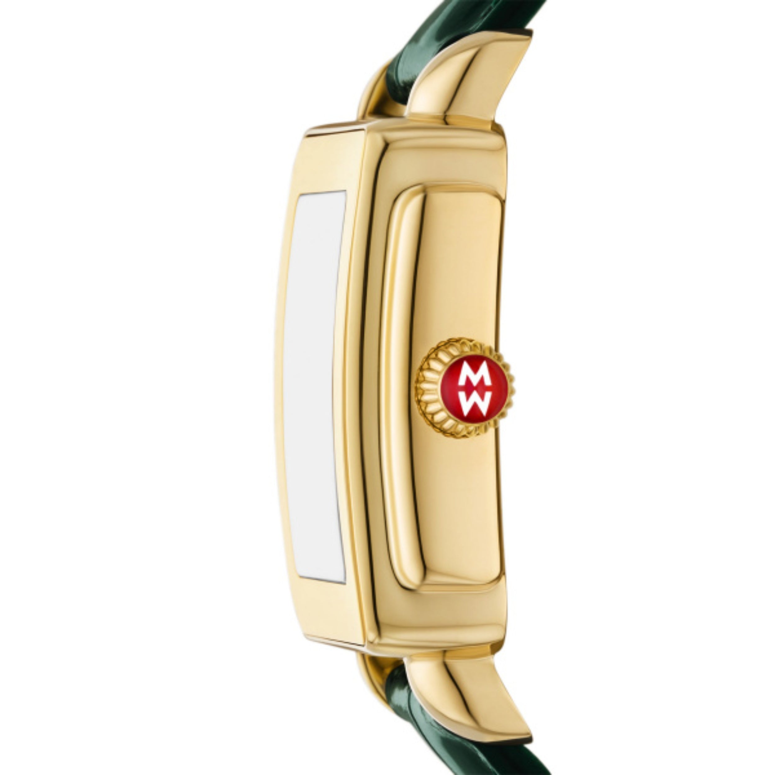 Michele Deco Sport Mid Gold-Plated Lush Green Leather Women's Watch MWW06H000002