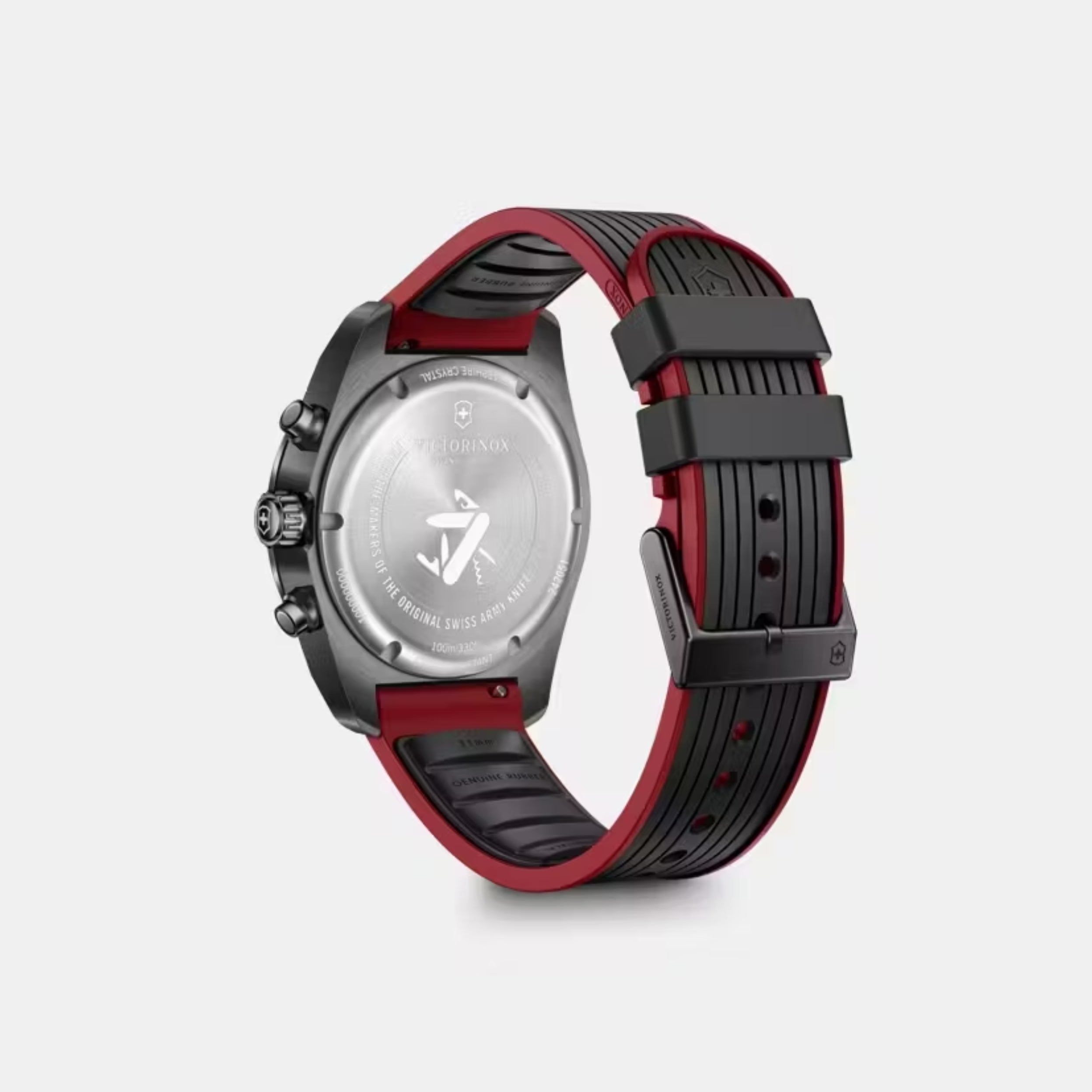 Victorinox Swiss Army Chronograph Black Matt Dial Rubber Men's Watch 242051