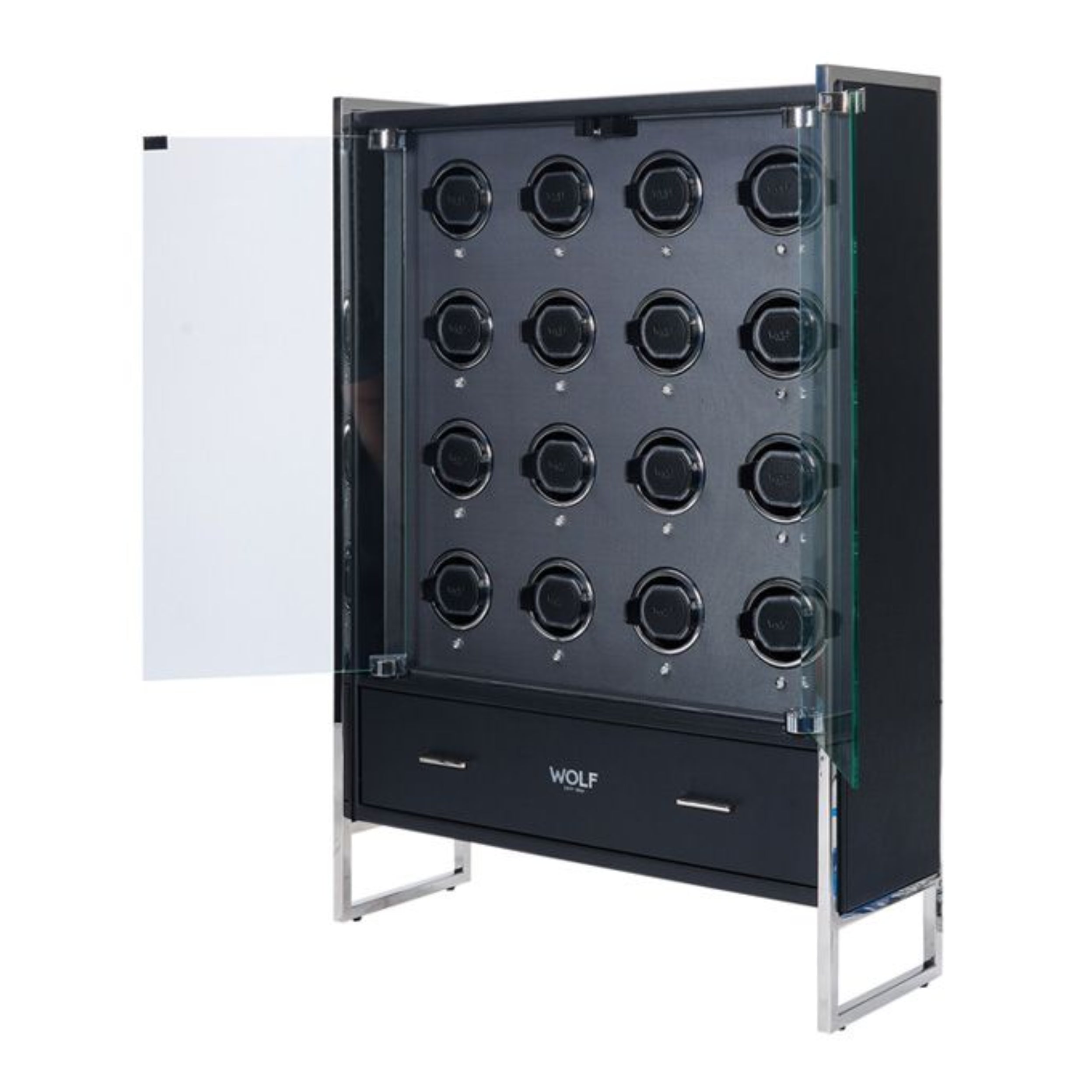Wolf Classic Black 16 Piece Watch Winder Cabinet 466702