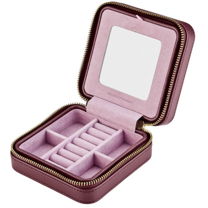 WOLF X LIBERTY All Over Ianthe Burgundy Small Jewelry Zip Case 381327