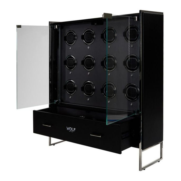 Wolf Classic Viceroy  Black 12 Piece Watch Winder Cabinet 466602