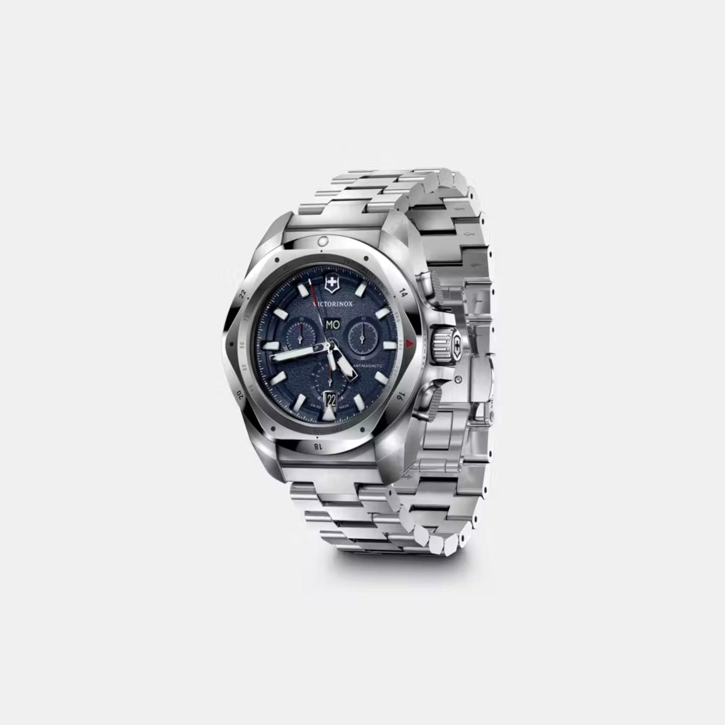 Victorinox Chrono Blue Grainy Dial With Stainless Steel Bracelet Men's Watch 241985