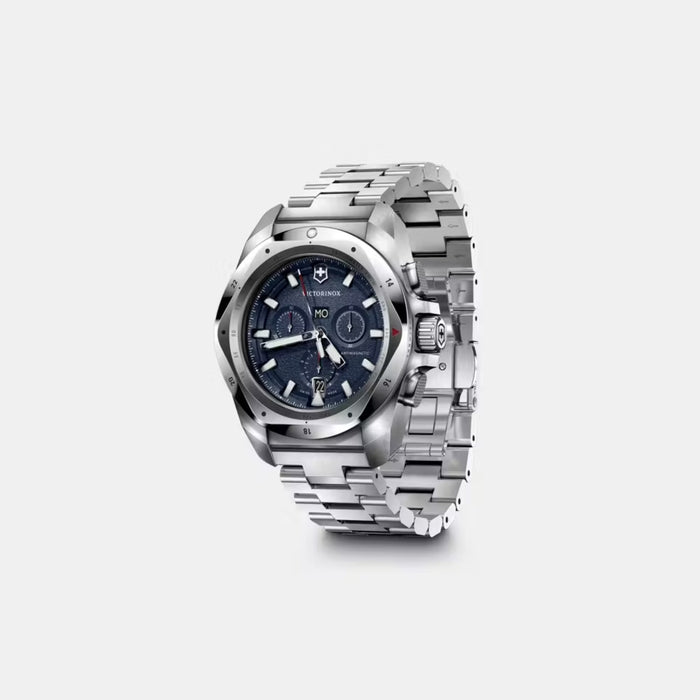 Victorinox Chrono Blue Grainy Dial With Stainless Steel Bracelet Men's Watch 241985