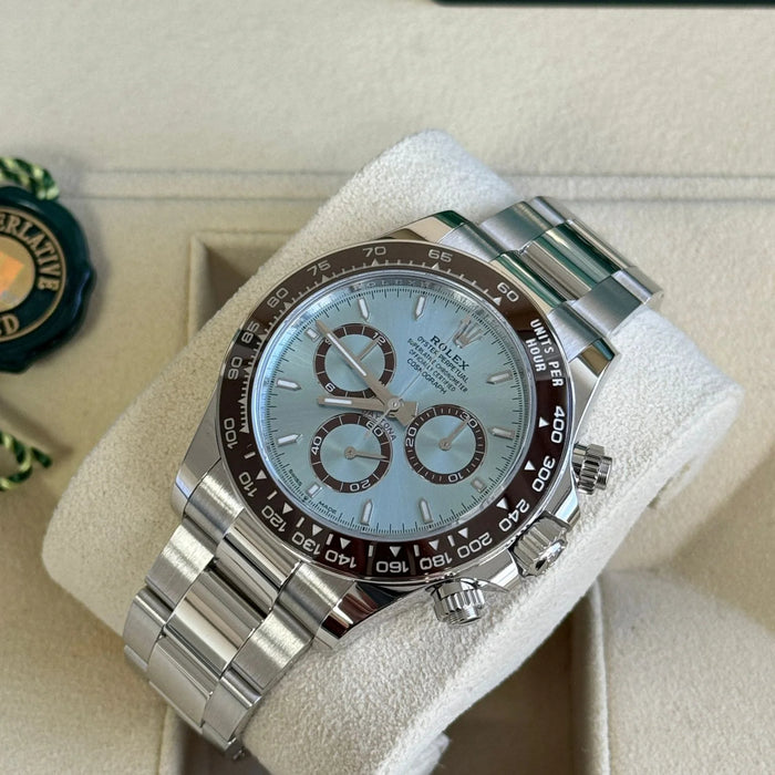Rolex Cosmograph Daytona 40mm Platinum "Platona" Ceramic Brown Bezel Ice Blue Dial New 2025 - 126506