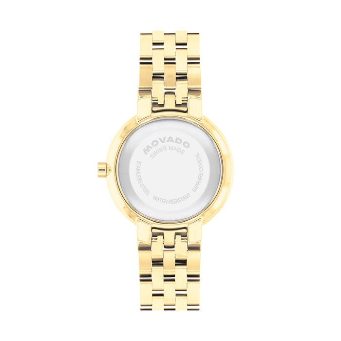 Movado Museum Classic Silver White Quartz Yellow Gold Women's Watch 0608068
