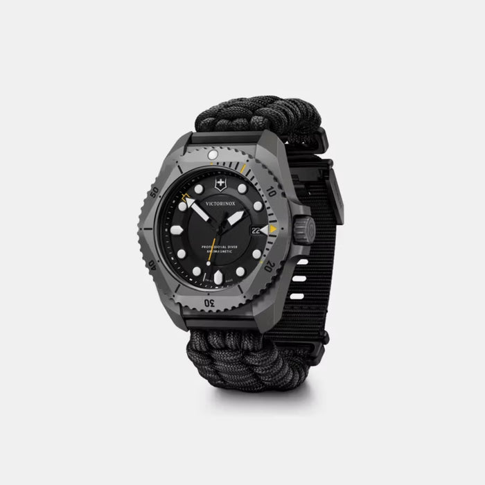 Victorinox Dive Pro Quartz Black Matt Dial With Paracord Strap Men's Watch 241993.1