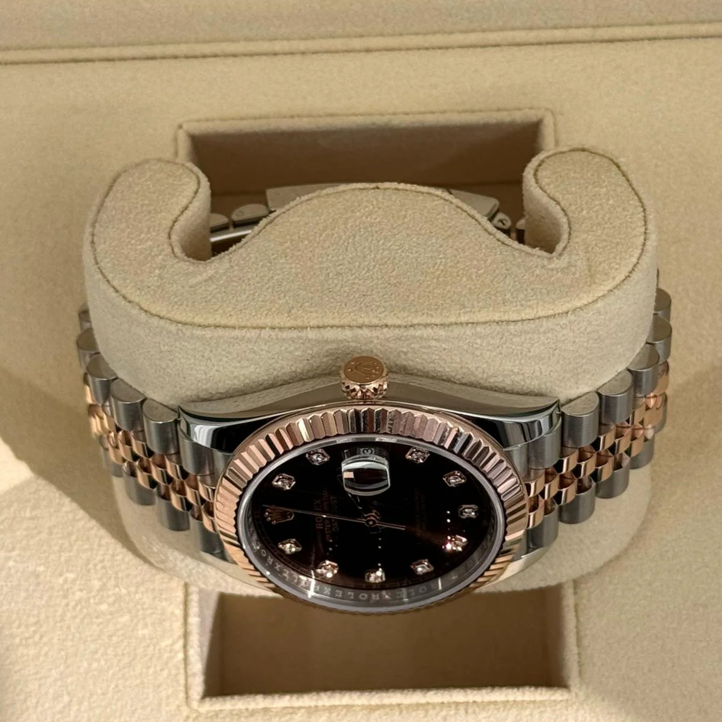 Rolex Datejust 41m Two-Tone Everose Gold Fluted Bezel Chocolate Diamond Dial Jubilee New 2025 - 126331