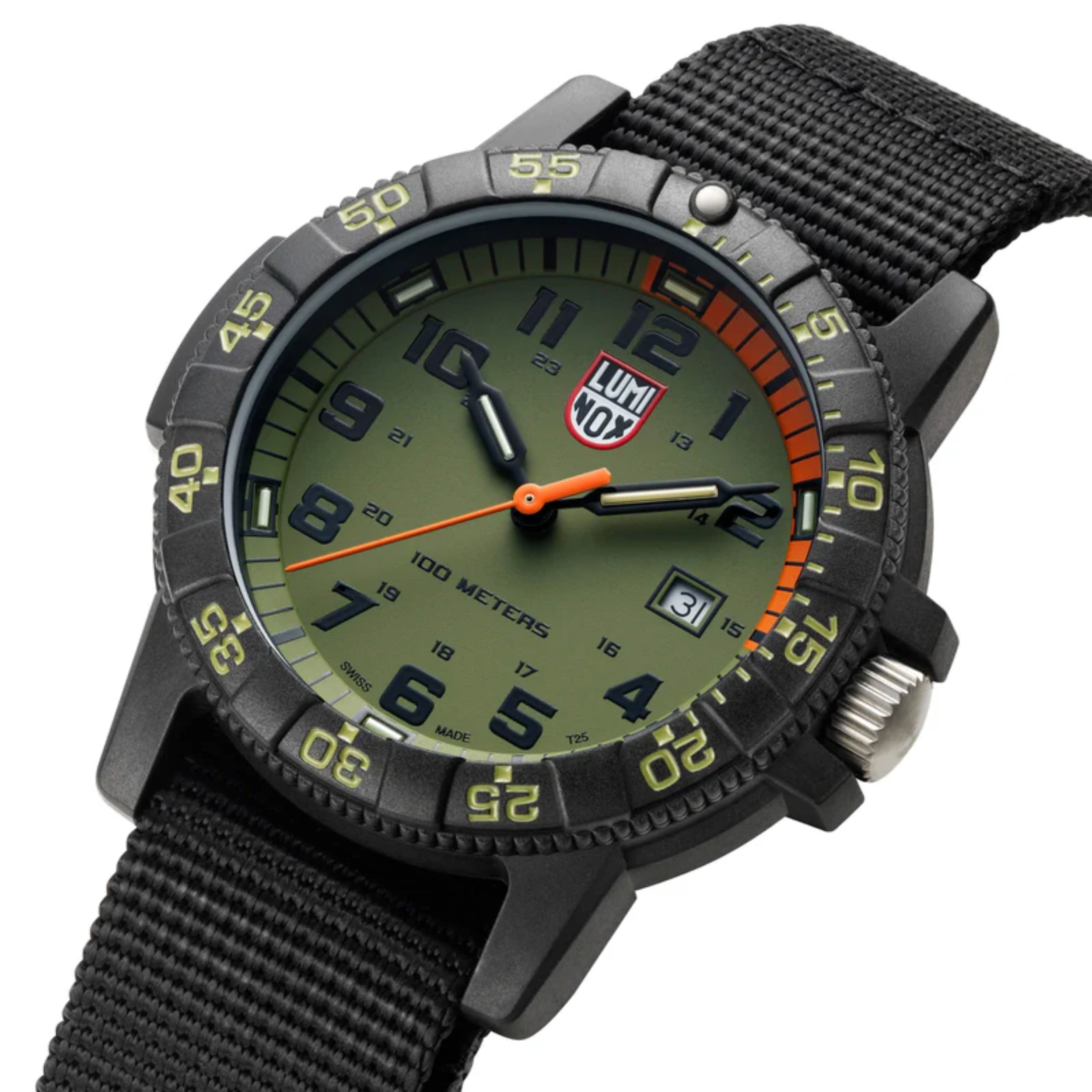 Luminox Leatherback Sea Turtle Giant 44mm CARBONOX™ Green Dial With Orange Accent Men's Watch XS.0337