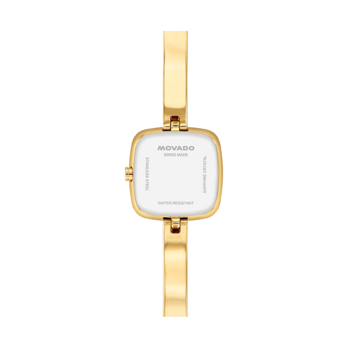 Movado Museum Bangle Champagne Dial Yellow Gold Stainless Steel Women's Watch 0608058