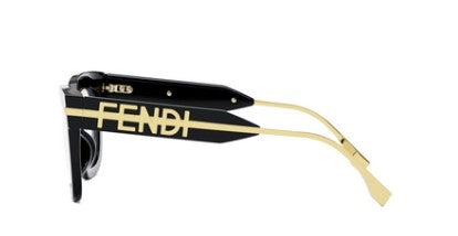 Fendi Fendigraphy FE50065I 001 Shiny Black Square Women's Eyeglasses