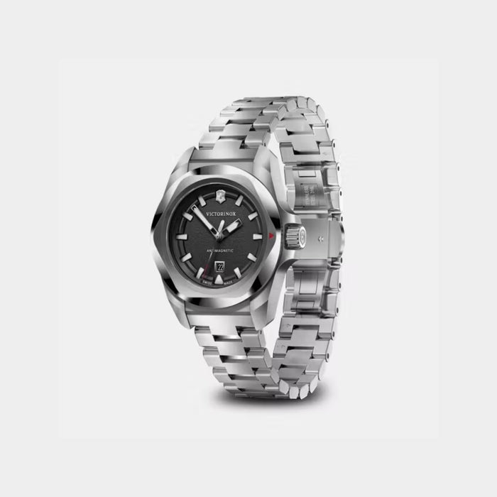 Victorinox INOX Grainy Black Dial With Silver Bezel Quartz Women's Watch 242036