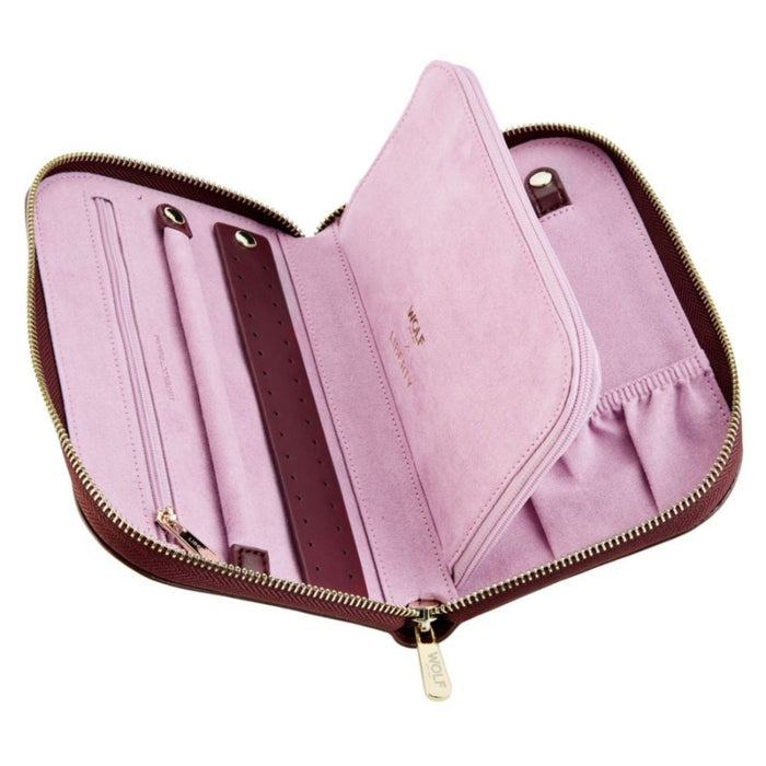 WOLF X LIBERTY All Over Ianthe Burgundy Travel Jewelry Portfolio 381427