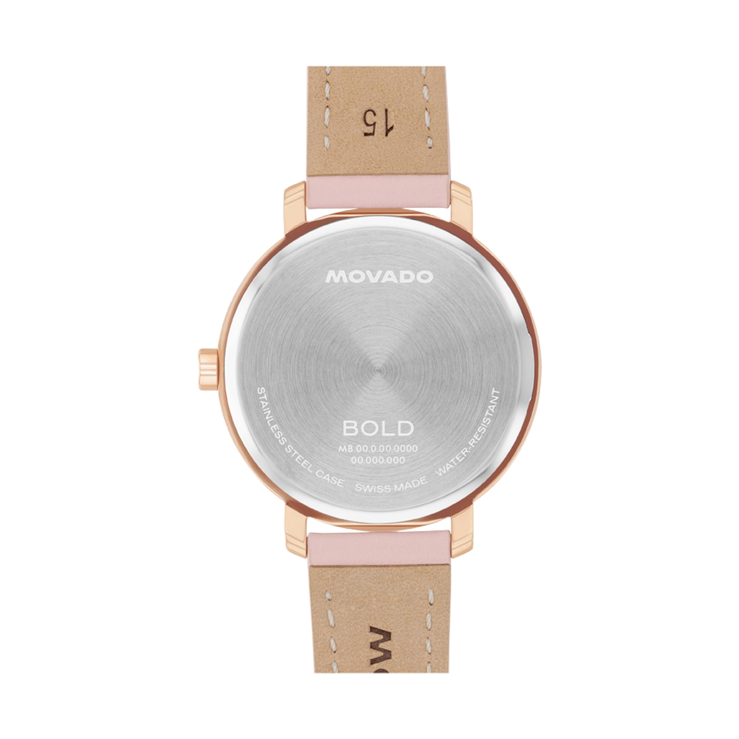 Movado Bold Evolution 2.0 Pink Dial Violet Leather Women's Watch 3601261