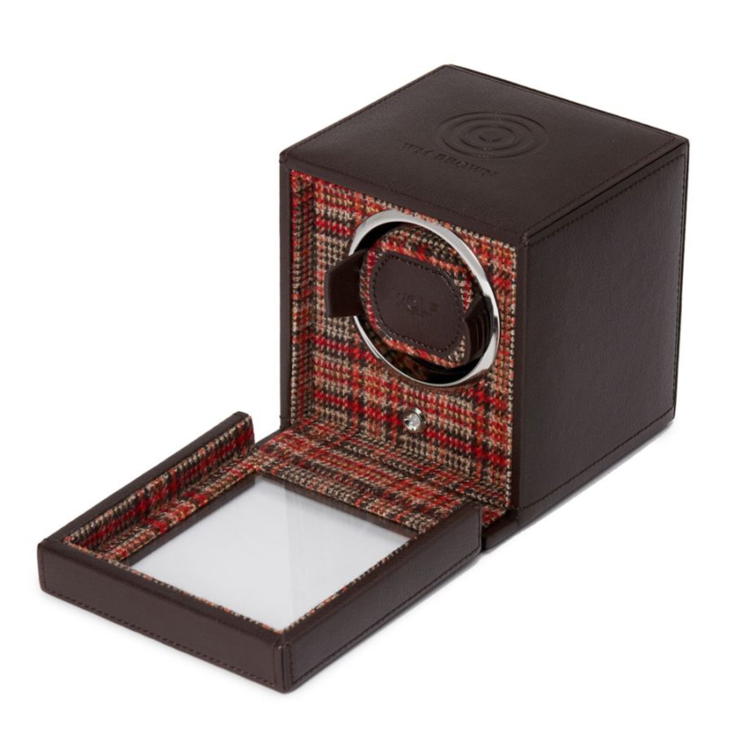 Wolf WM Brown Negroni Tweed Lining Single Watch Winder 800670