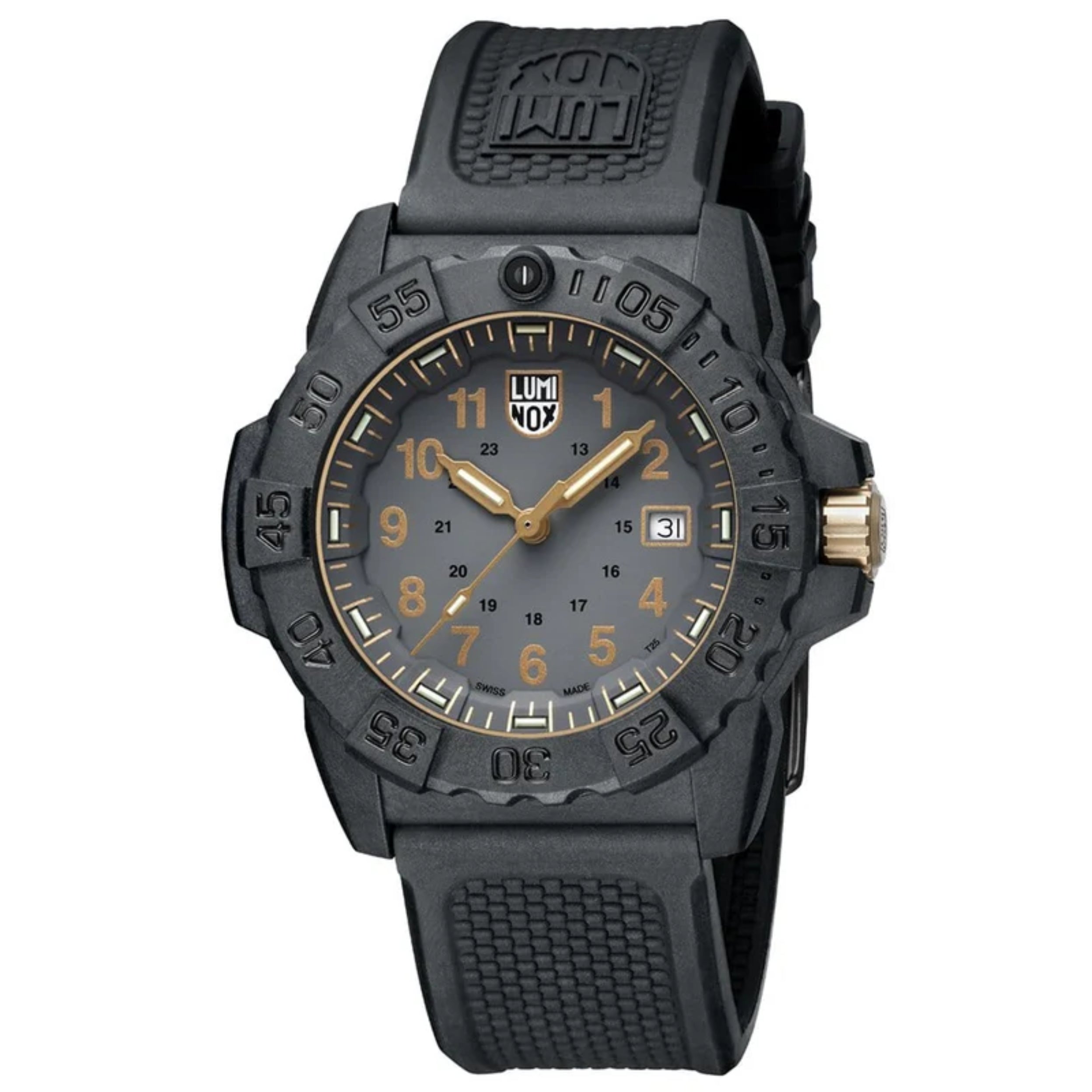 Luminox Navy SEAL Foundation 3500 45mm Military Dive Grey Dial Men's Watch XS.3508.GOLD
