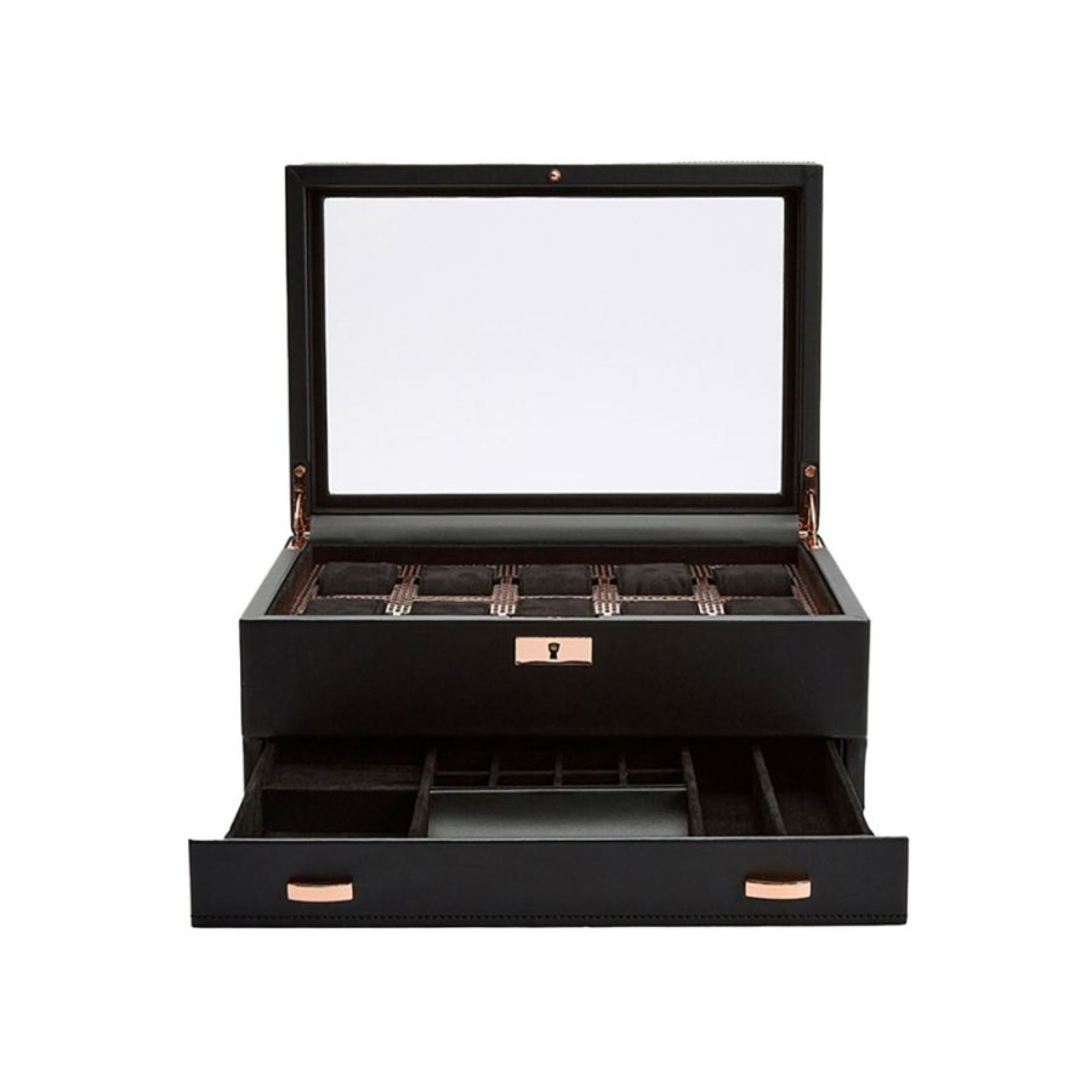 Wolf Axis 10 Piece Copper Watch Box with Drawer 488216
