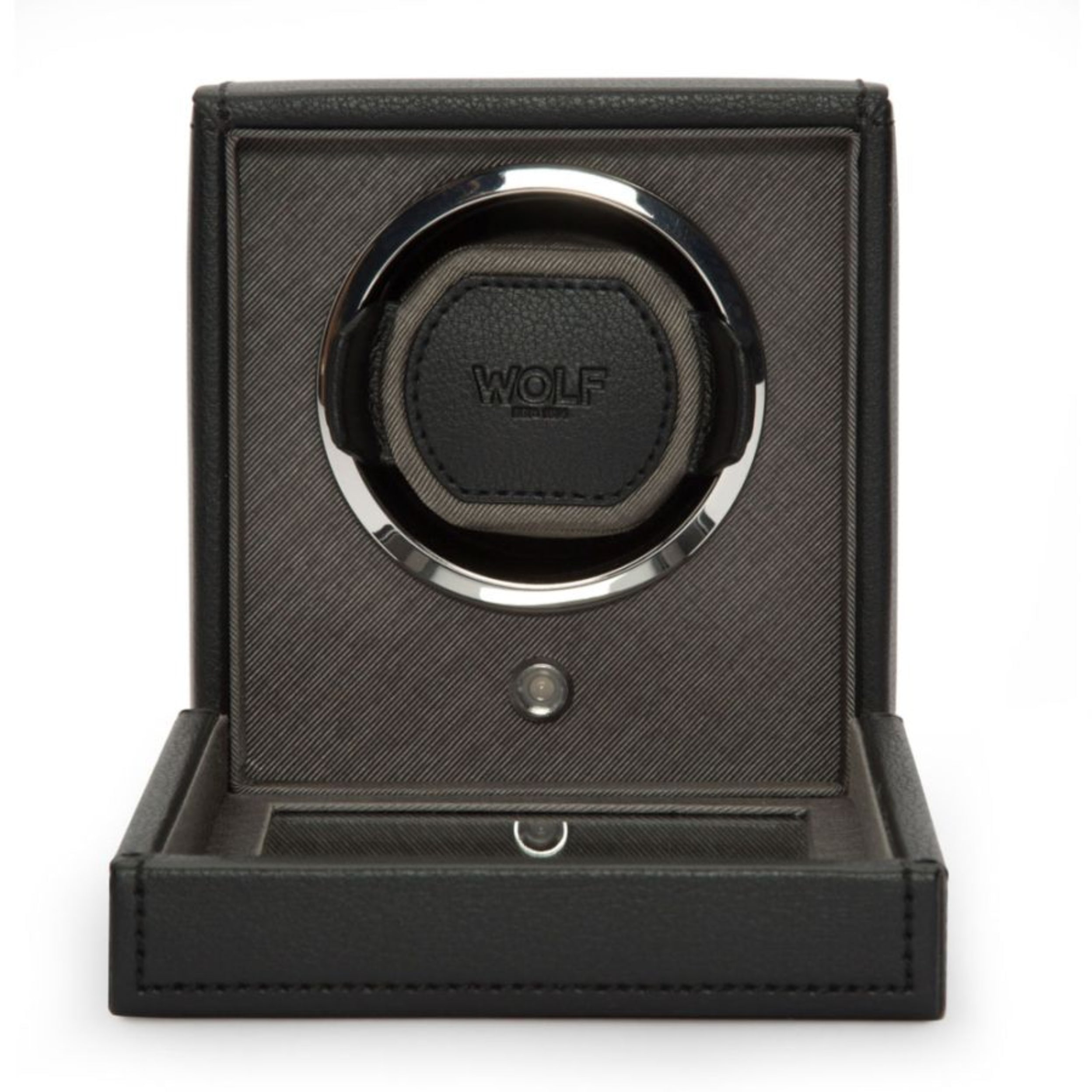 Wolf Cub Single Black Watch Winder with Cover 461103